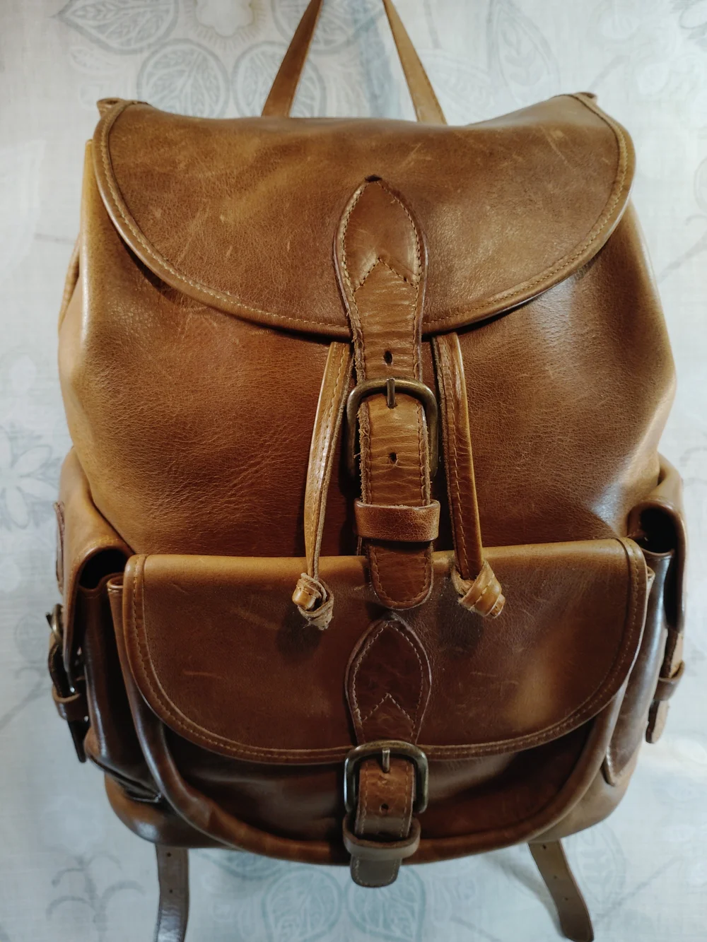 Full Grain Leather Backpack/Briefcase in Brown - Premium Carryall